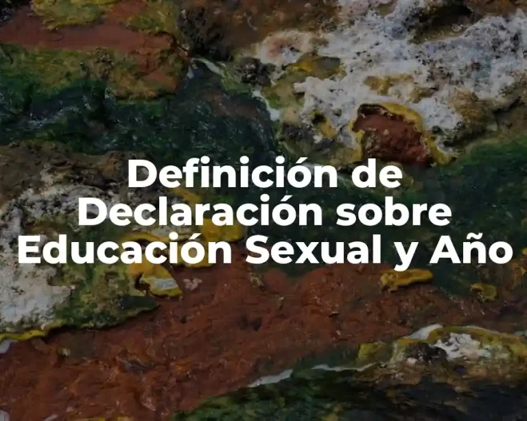 Definición de Declaración sobre Educación Sexual y Año