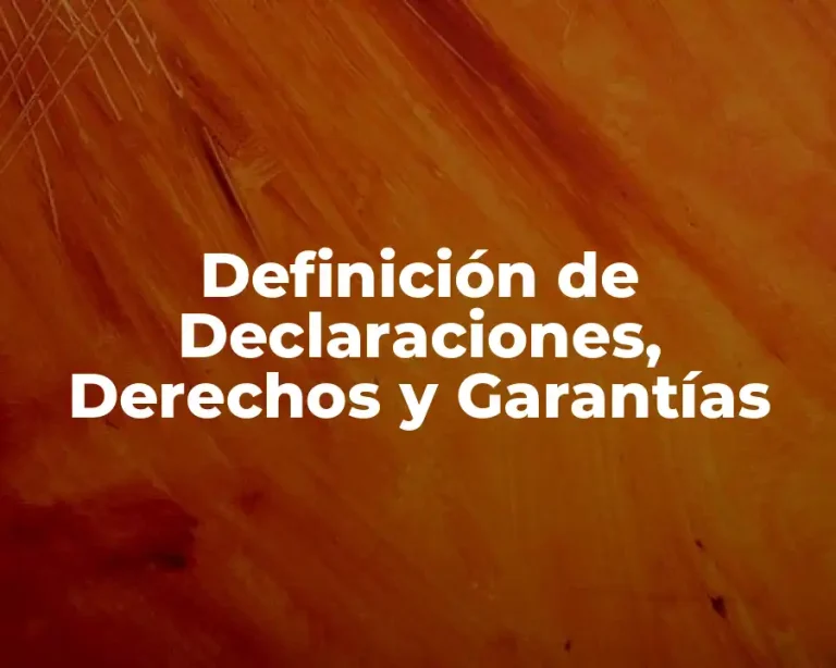 Definición de Declaraciones, Derechos y Garantías