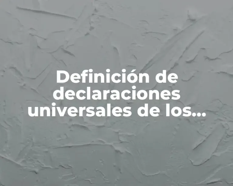Definición de declaraciones universales de los derechos humanos