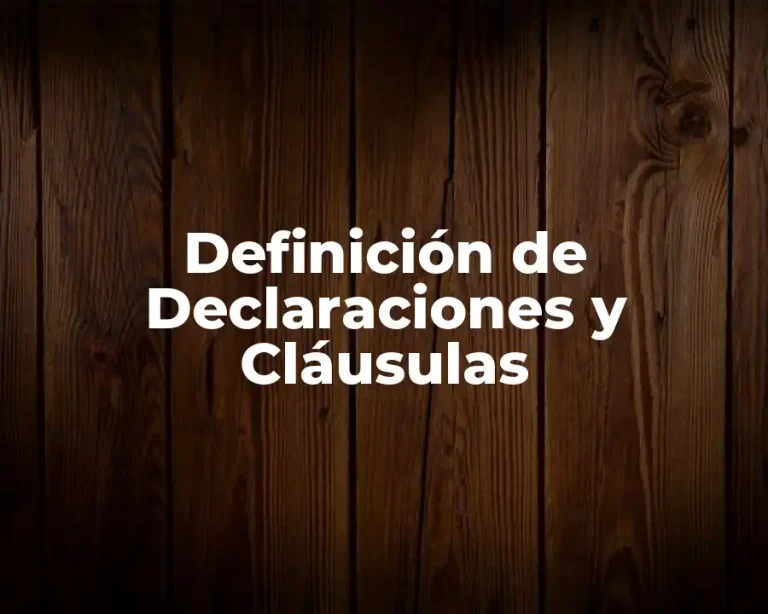 Definición de Declaraciones y Cláusulas