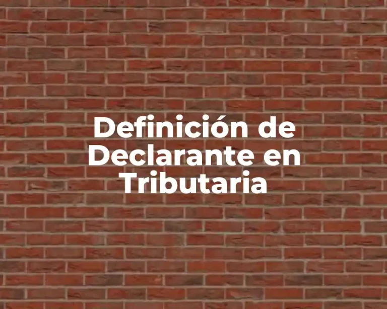 Definición de Declarante en Tributaria