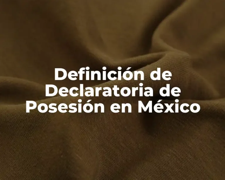 Definición de Declaratoria de Posesión en México