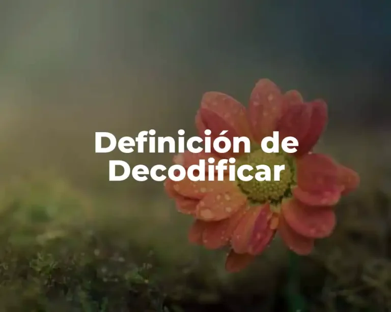 Definición de Decodificar