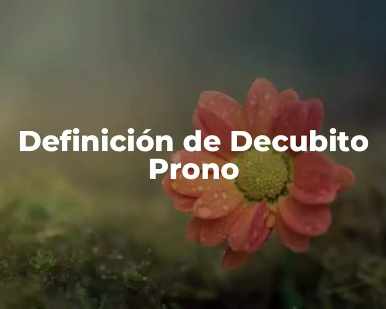 Definición de Decubito Prono