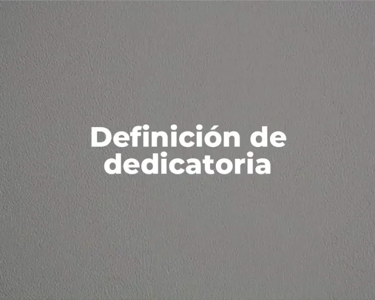 Definición de dedicatoria
