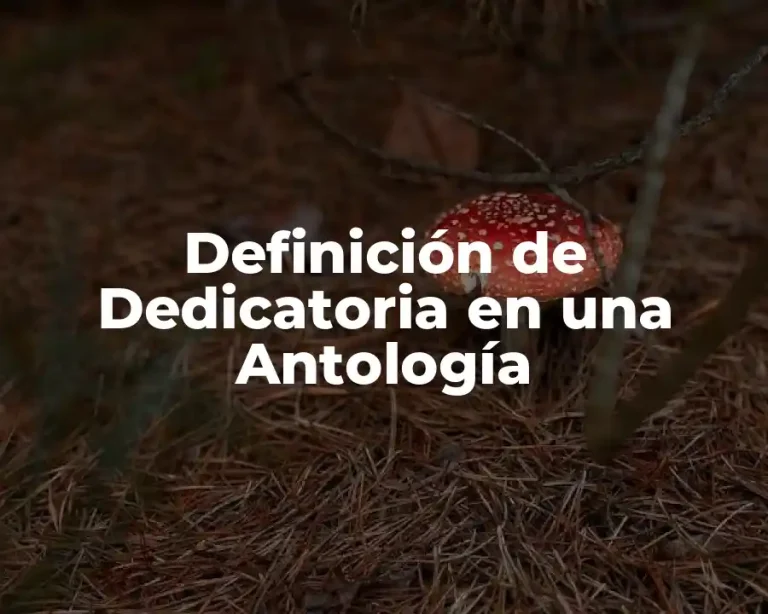 Definición de Dedicatoria en una Antología