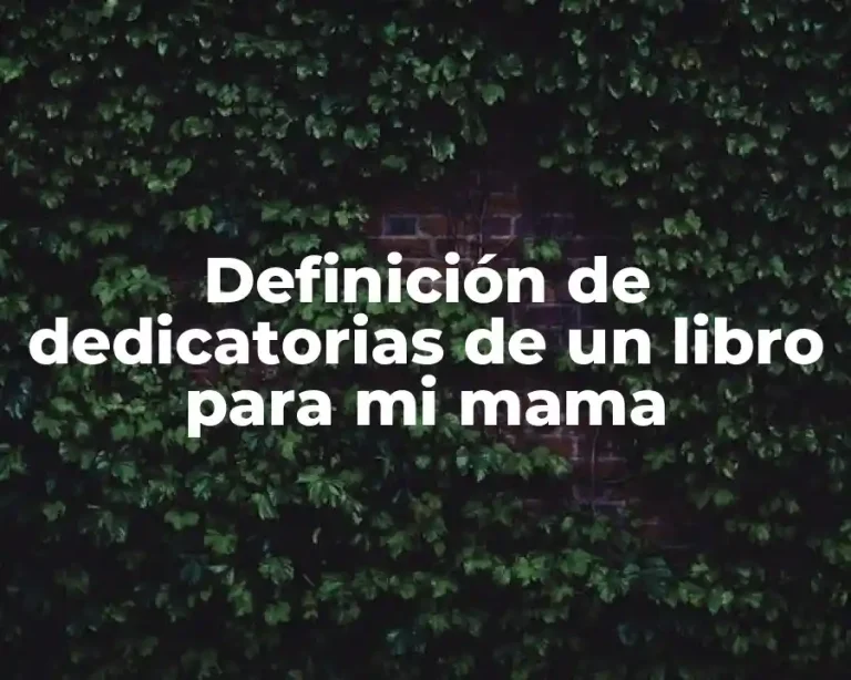 Definición de dedicatorias de un libro para mi mama