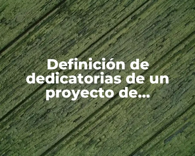 Definición de dedicatorias de un proyecto de investigación