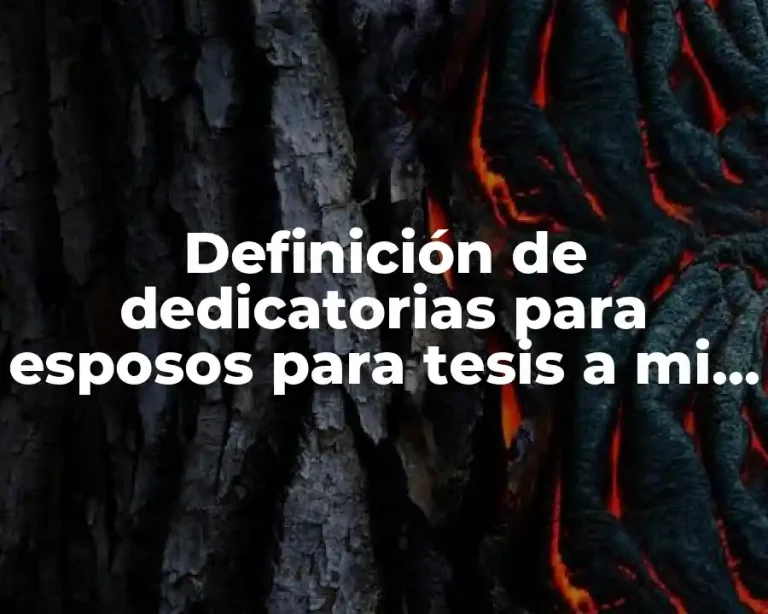 Definición de dedicatorias para esposos para tesis a mi familia