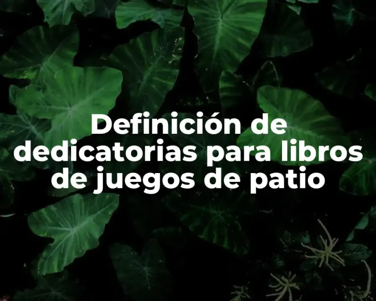 Definición de dedicatorias para libros de juegos de patio