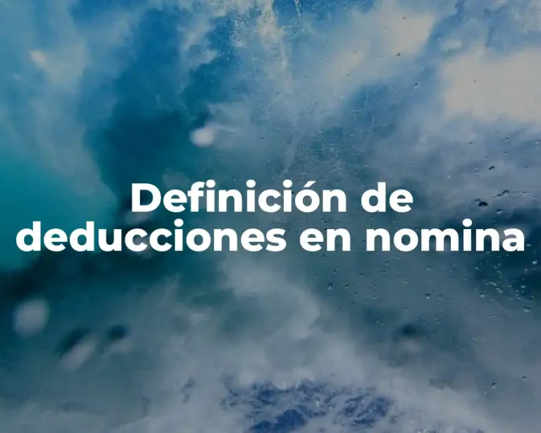 Definición de deducciones en nomina