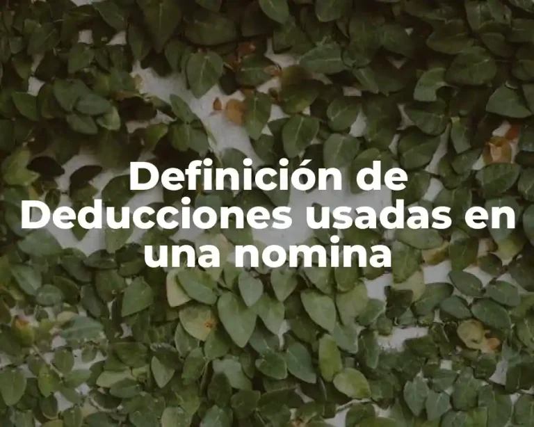 Definición de Deducciones usadas en una nomina