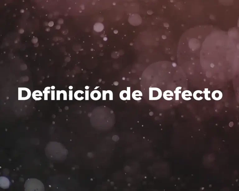 Definición de Defecto