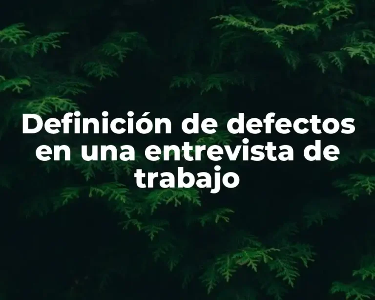 Definición de defectos en una entrevista de trabajo
