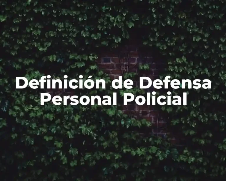 Definición de Defensa Personal Policial