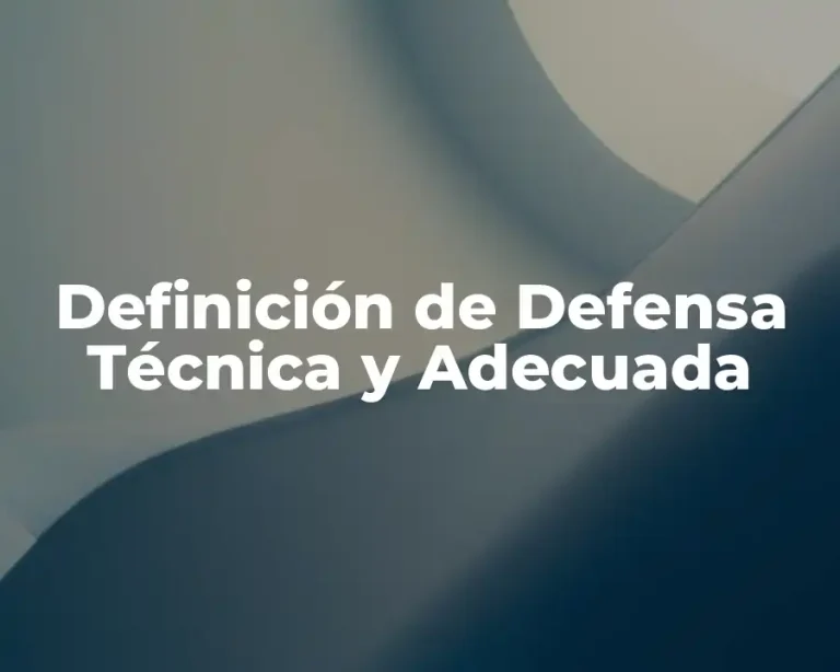 Definición de Defensa Técnica y Adecuada