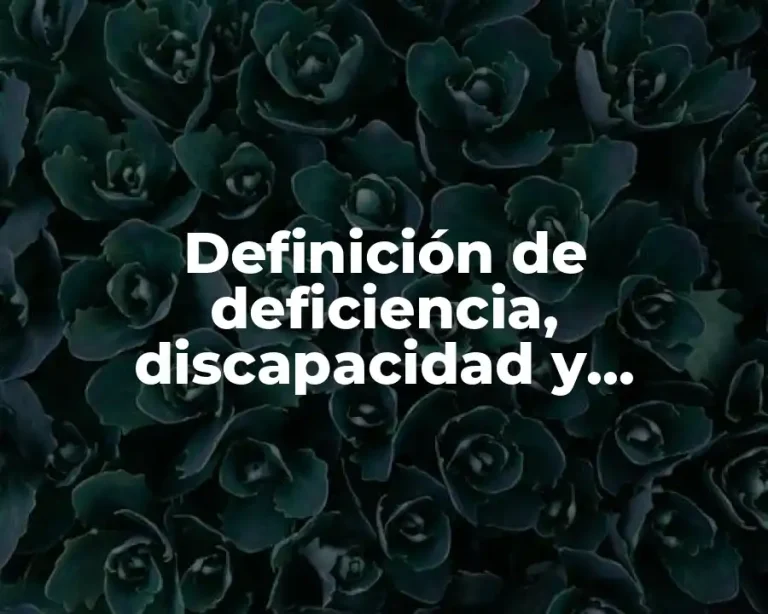 Definición de deficiencia, discapacidad y minusvalía