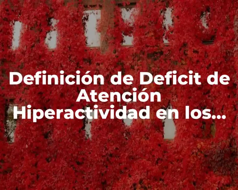 Definición de Deficit de Atención Hiperactividad en los Niños