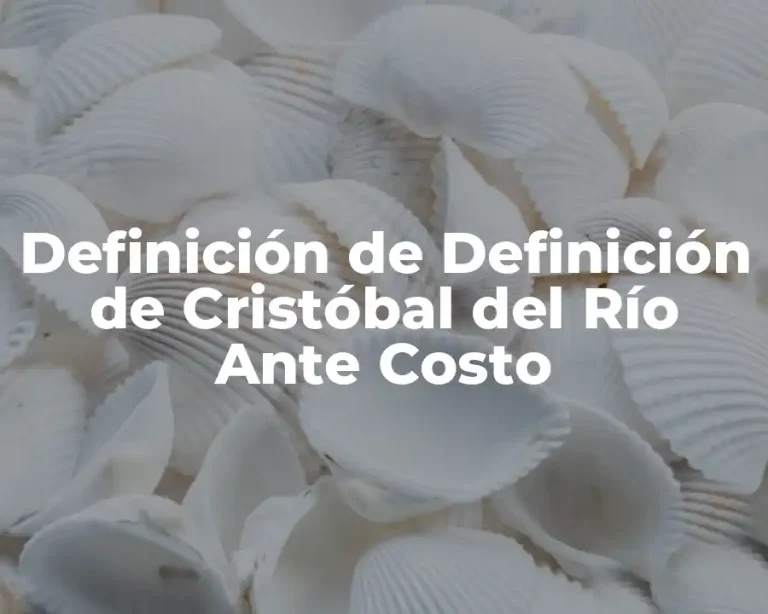 Definición de Definición de Cristóbal del Río Ante Costo