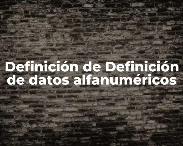 Definición de Definición de datos alfanuméricos