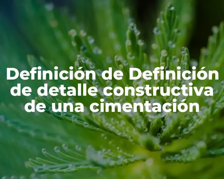Definición de Definición de detalle constructiva de una cimentación