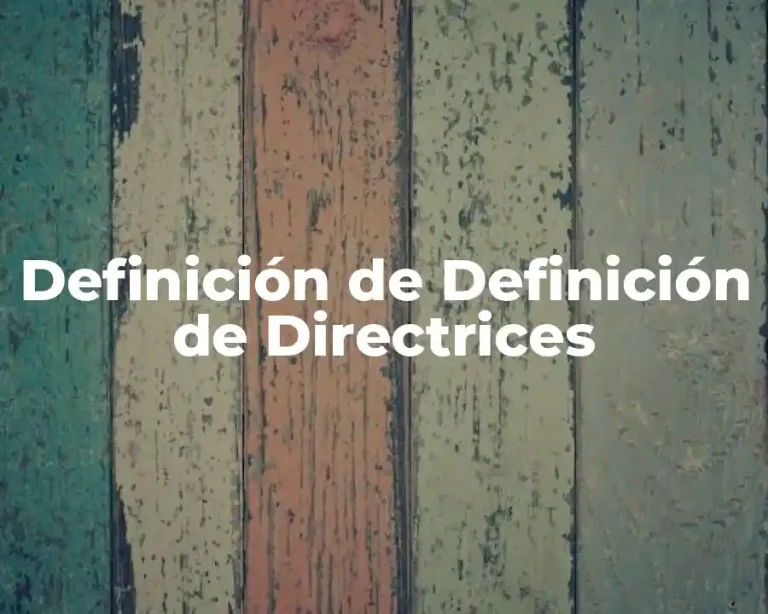 Definición de Definición de Directrices