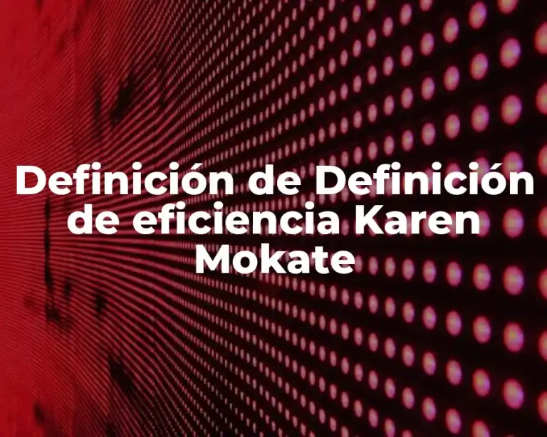 Definición de Definición de eficiencia Karen Mokate