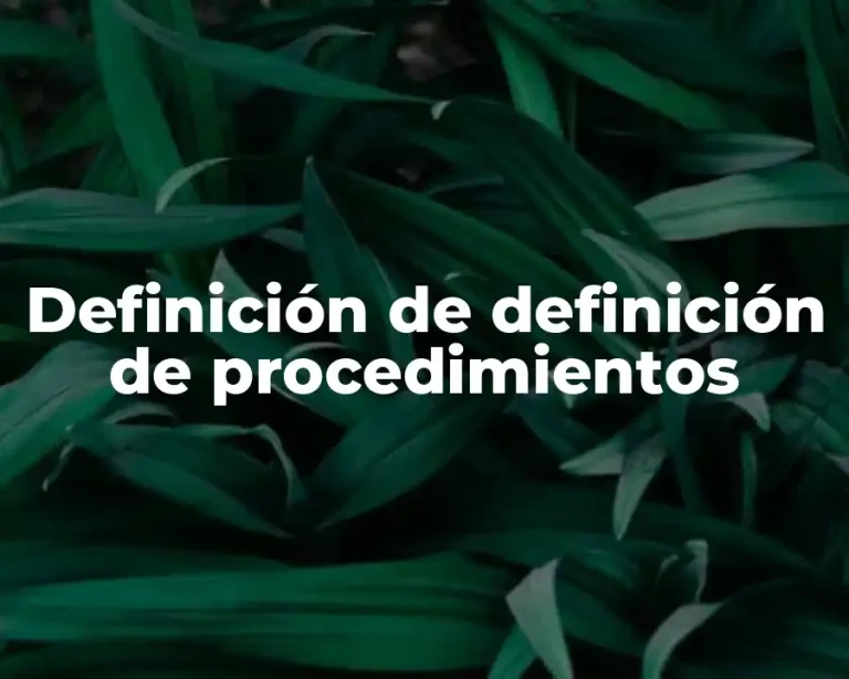 Definición de definición de procedimientos