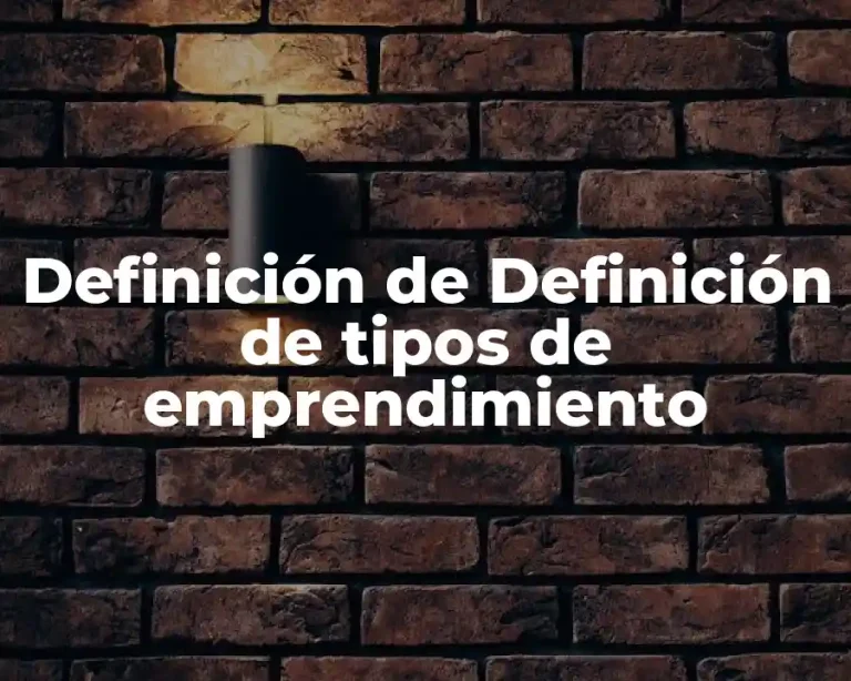 Definición de Definición de tipos de emprendimiento