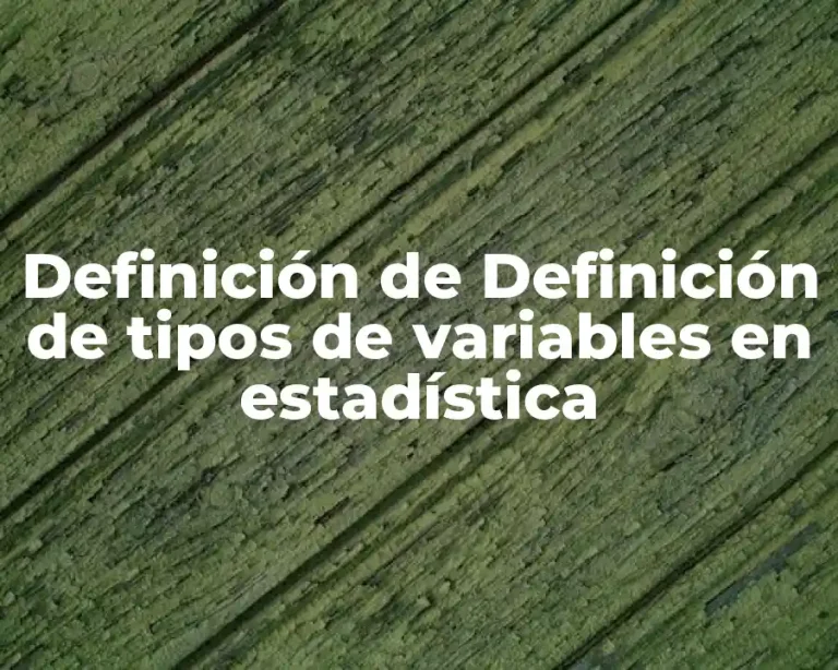 Definición de Definición de tipos de variables en estadística