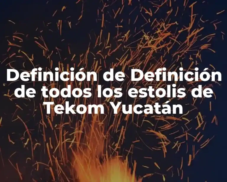 Definición de Definición de todos los estolis de Tekom Yucatán
