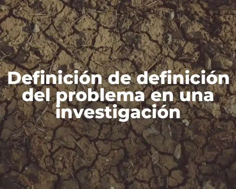 Definición de definición del problema en una investigación