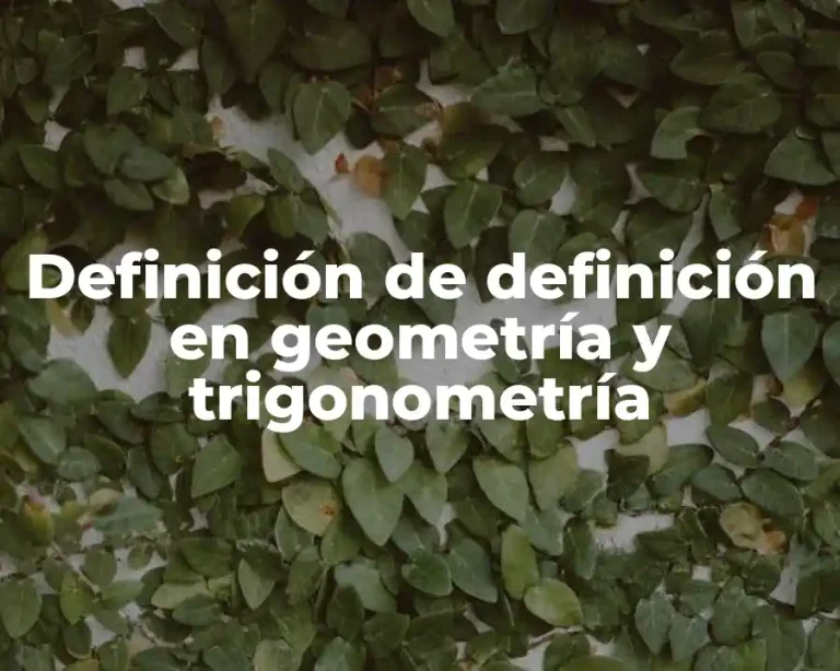 Definición de definición en geometría y trigonometría