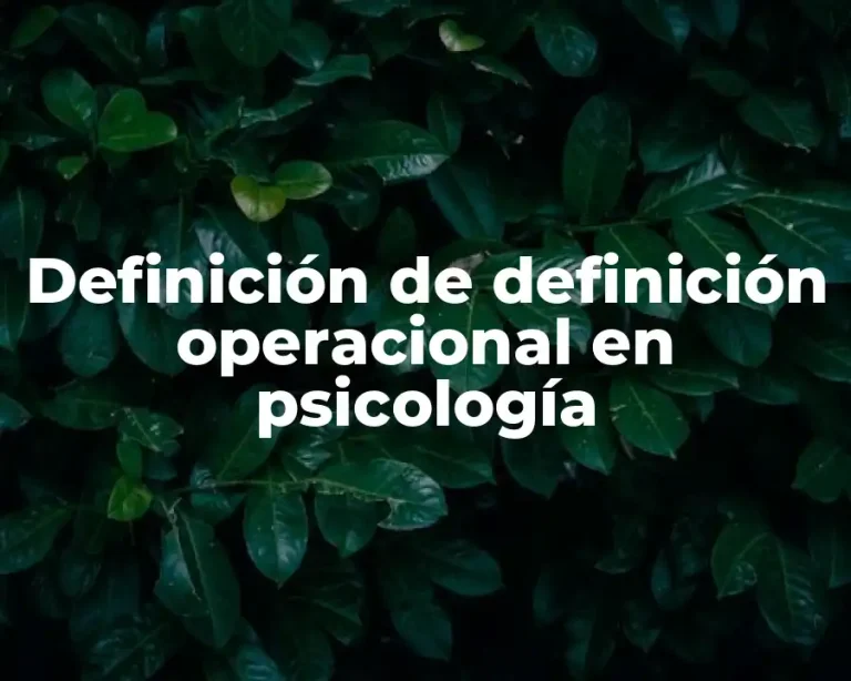 Definición de definición operacional en psicología
