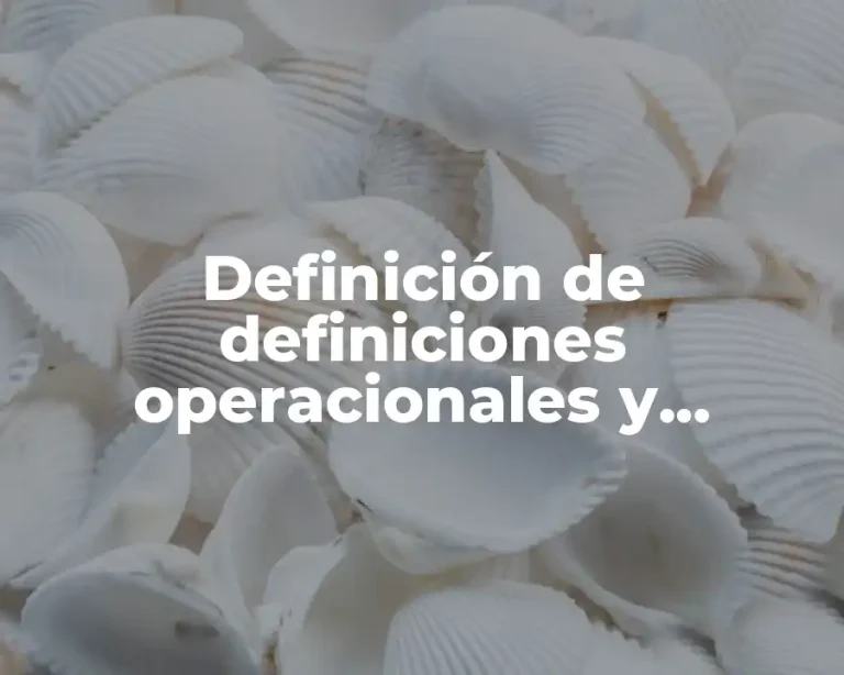 Definición de definiciones operacionales y conceptuales