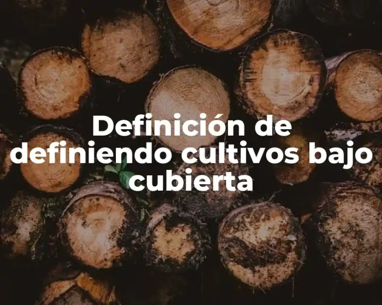 Definición de definiendo cultivos bajo cubierta