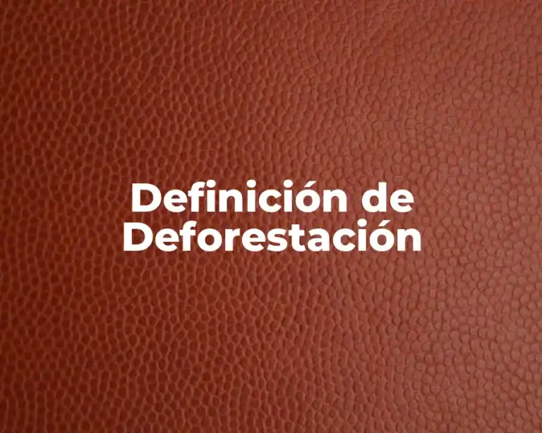 Definición de Deforestación