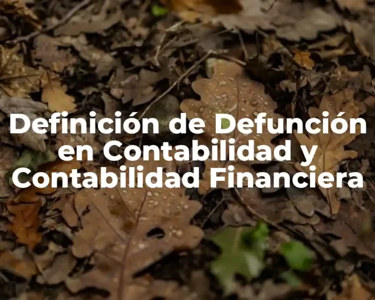 Definición de Defunción en Contabilidad y Contabilidad Financiera