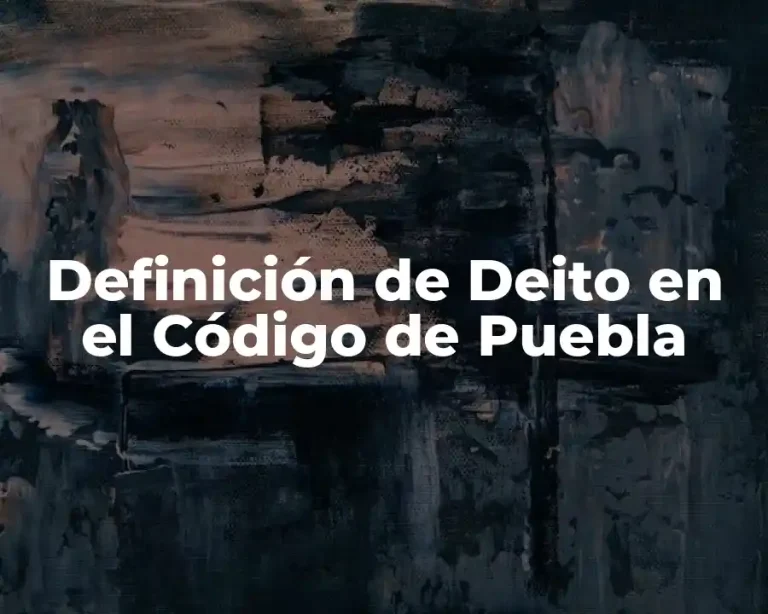 Definición de Deito en el Código de Puebla