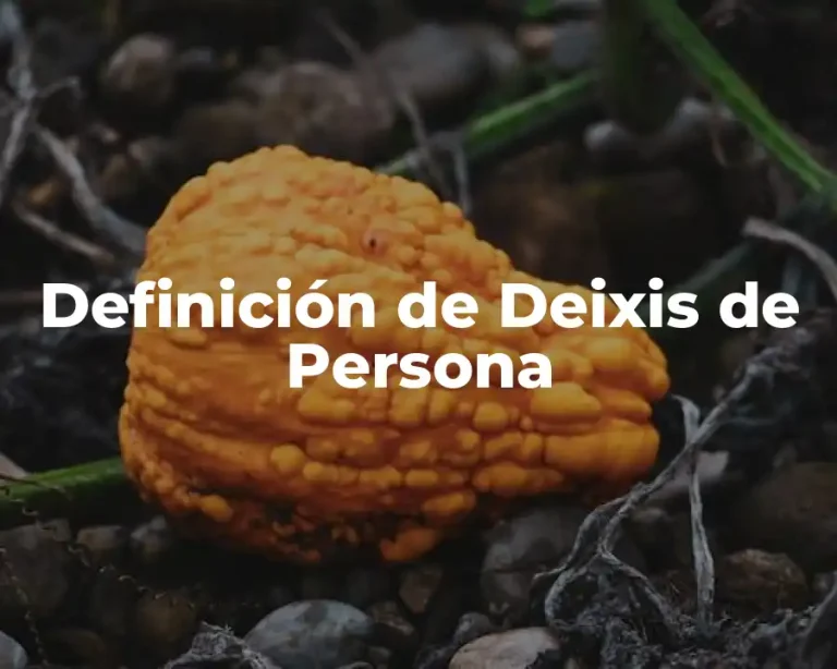 Definición de Deixis de Persona