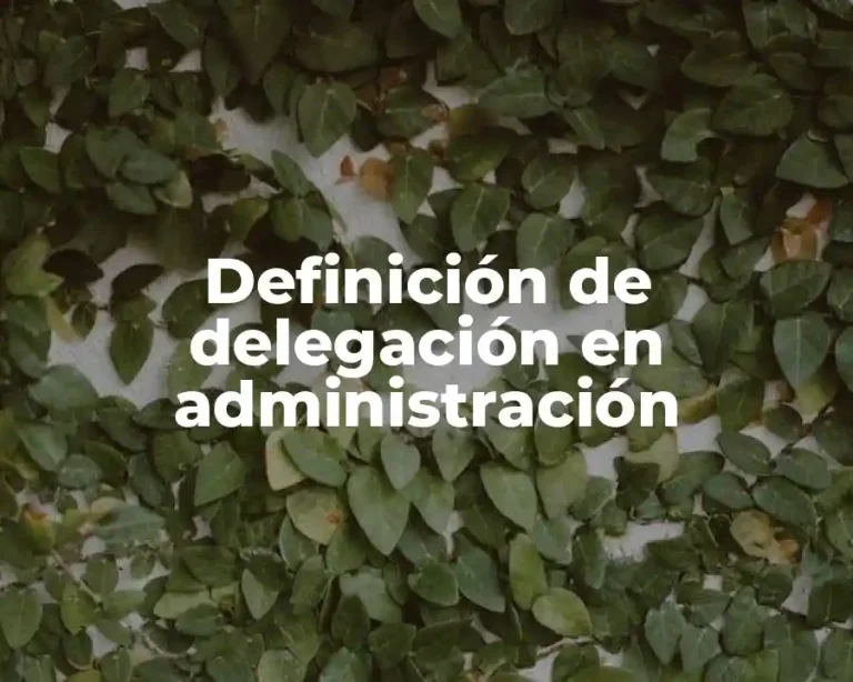 Definición de delegación en administración