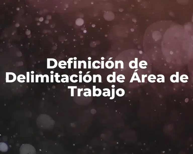 Definición de Delimitación de Área de Trabajo