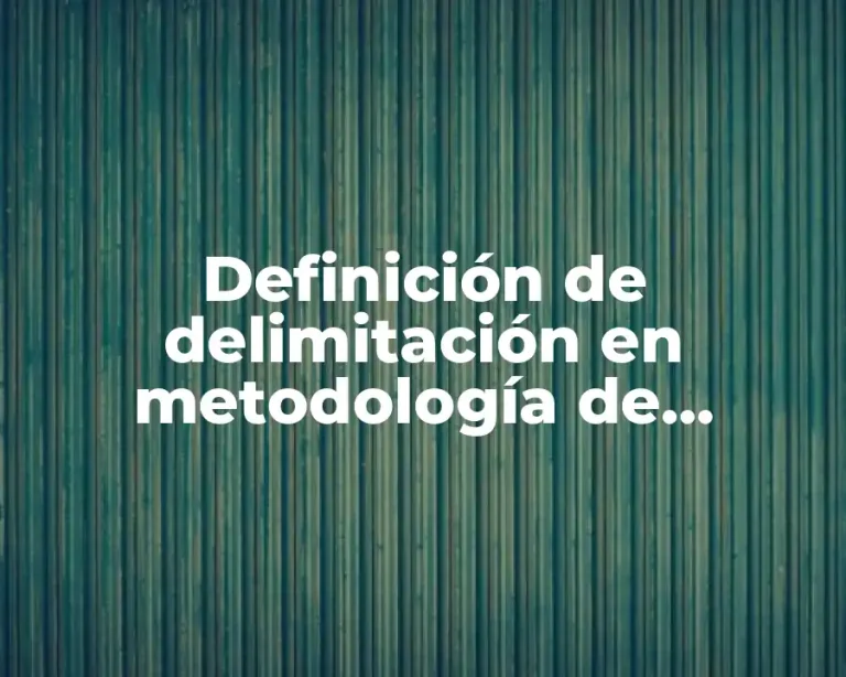 Definición de delimitación en metodología de investigación