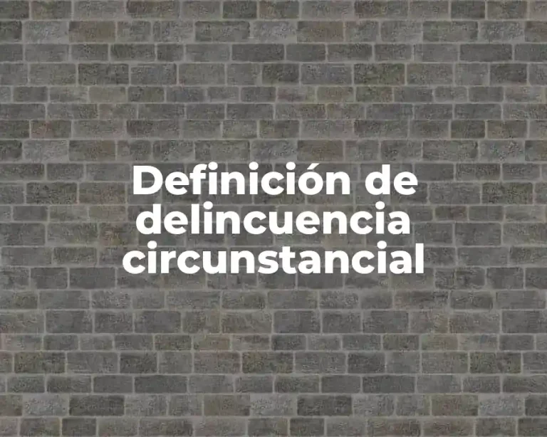Definición de delincuencia circunstancial