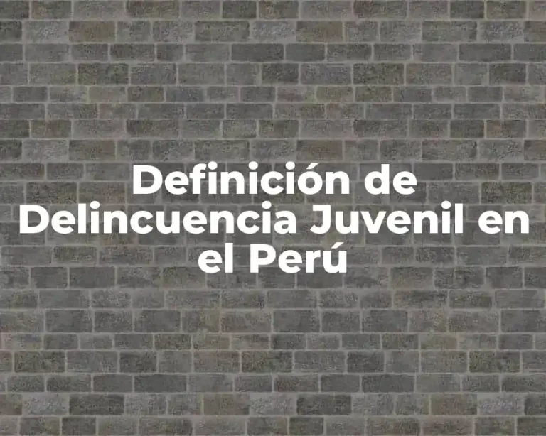 Definición de Delincuencia Juvenil en el Perú