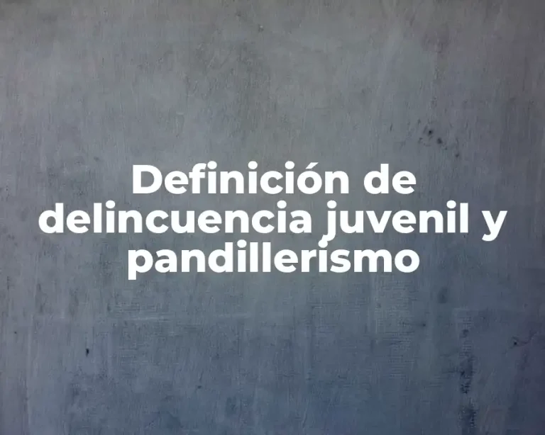 Definición de delincuencia juvenil y pandillerismo