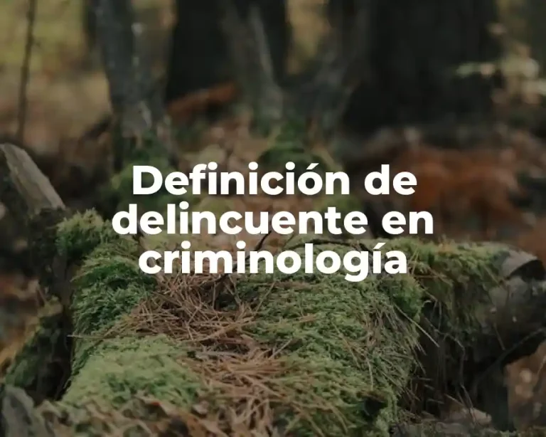 Definición de delincuente en criminología