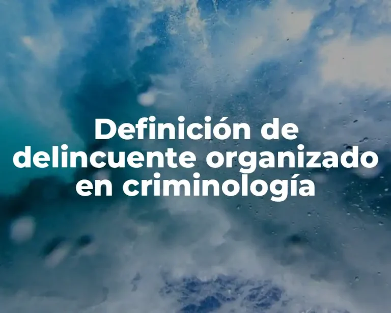 Definición de delincuente organizado en criminología