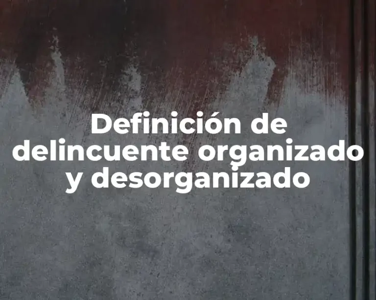 Definición de delincuente organizado y desorganizado