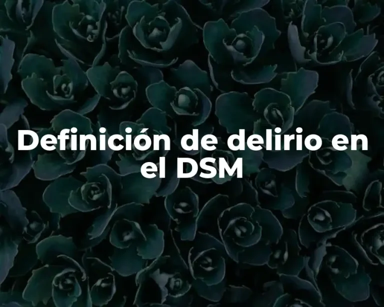 Definición de delirio en el DSM